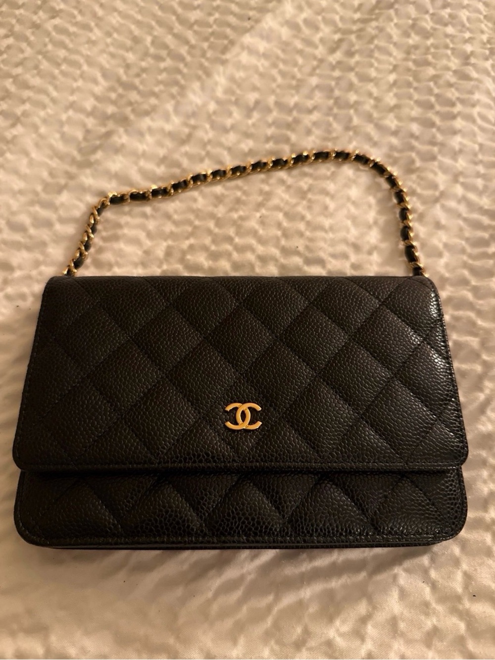 CHANEL NEW Black Caviar WOC with Gold Hardware